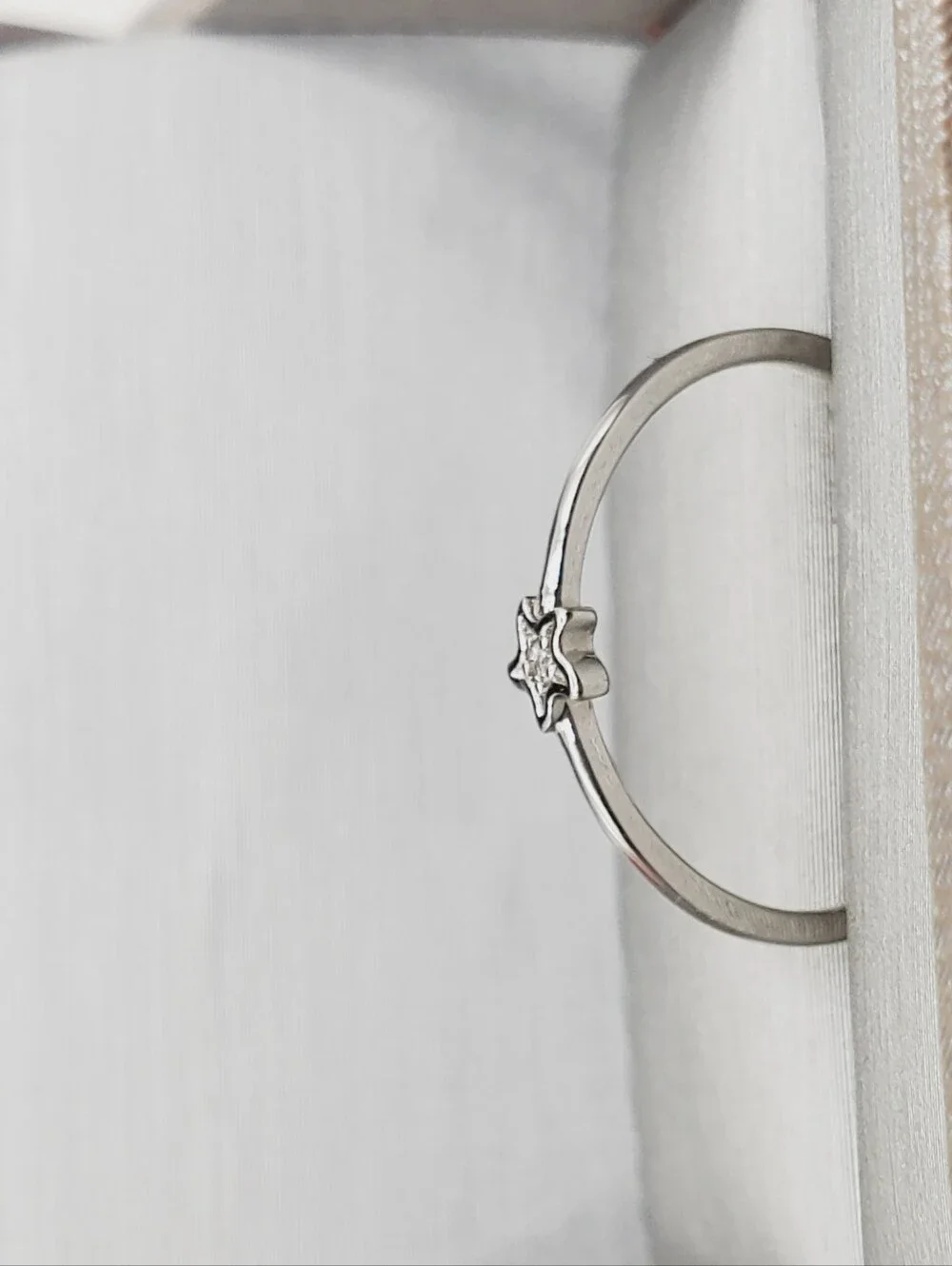 Silver Starburst Dainty Ring - Delicate Star Design